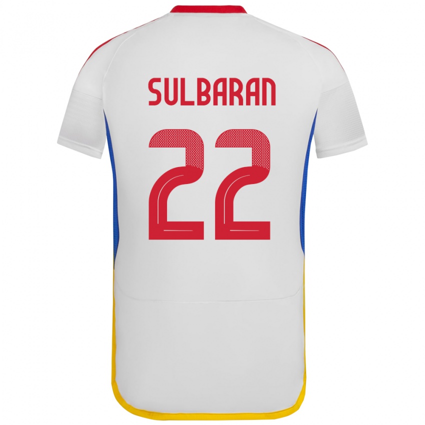 Barn Venezuela Manuel Sulbarán #22 Hvit Bortetrøye Drakt Trøye 24-26 Skjorter T-Skjorte