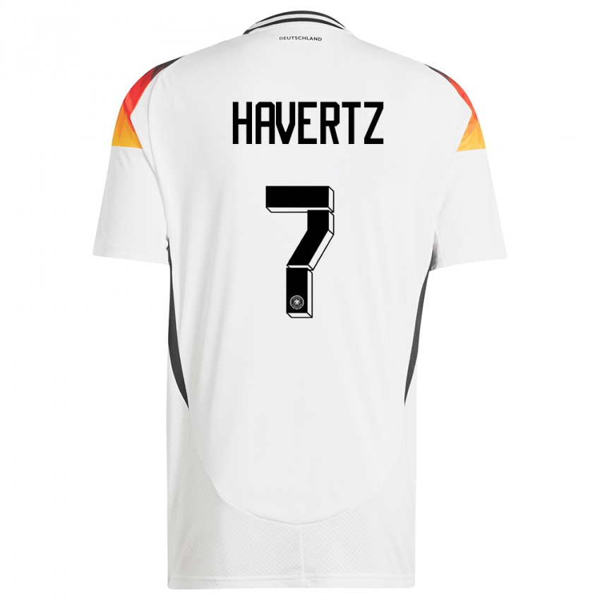 Mann Tyskland Kai Havertz #7 Hvit Hjemmetrøye Drakt Trøye 24-26 Skjorter T-Skjorte