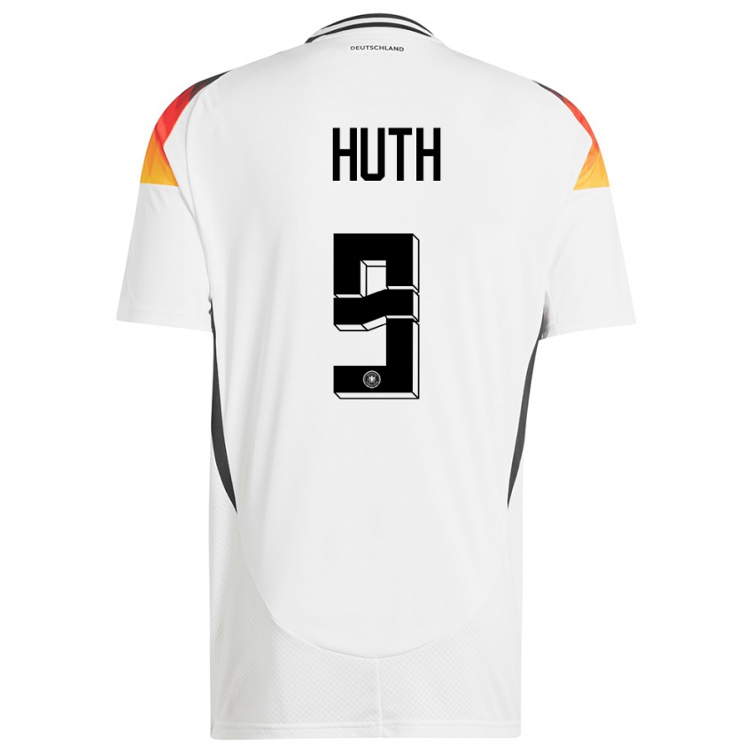 Mann Tyskland Svenja Huth #9 Hvit Hjemmetrøye Drakt Trøye 24-26 Skjorter T-Skjorte