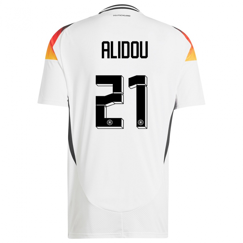 Mann Tyskland Faride Alidou #21 Hvit Hjemmetrøye Drakt Trøye 24-26 Skjorter T-Skjorte