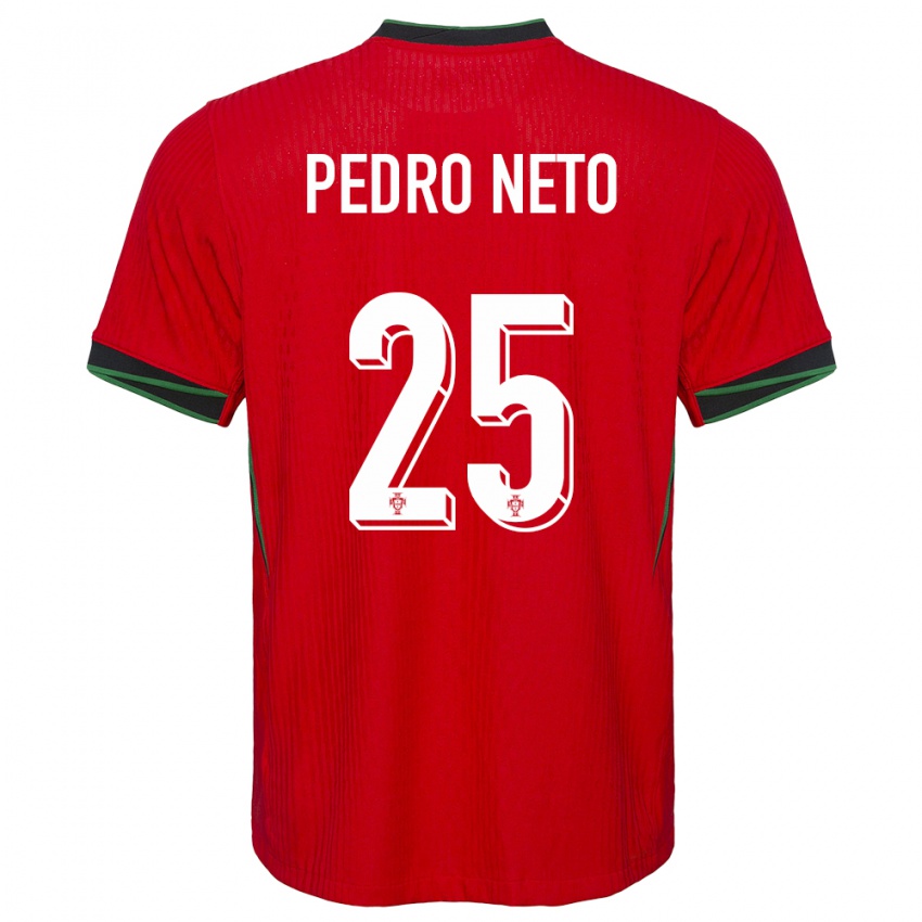 Mann Portugal Pedro Neto #25 Rød Hjemmetrøye Drakt Trøye 24-26 Skjorter T-Skjorte