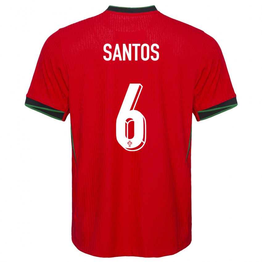 Mann Portugal Vasco Santos #6 Rød Hjemmetrøye Drakt Trøye 24-26 Skjorter T-Skjorte