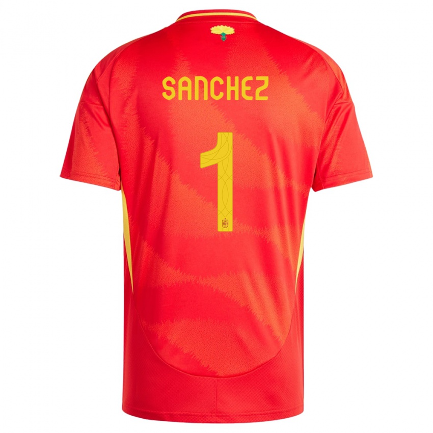 Mann Spania Robert Sanchez #1 Rød Hjemmetrøye Drakt Trøye 24-26 Skjorter T-Skjorte