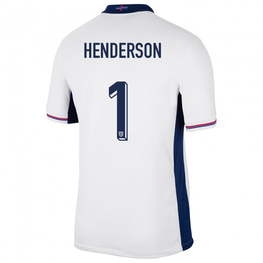 Mann England Dean Henderson #1 Hvit Hjemmetrøye Drakt Trøye 24-26 Skjorter T-Skjorte