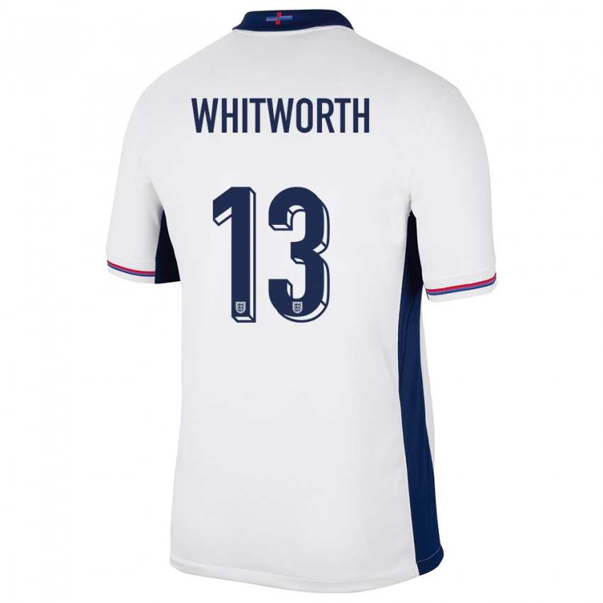 Mann England Joseph Whitworth #13 Hvit Hjemmetrøye Drakt Trøye 24-26 Skjorter T-Skjorte