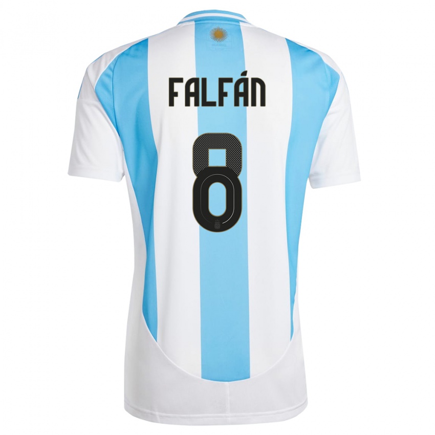 Mann Argentina Daiana Falfan #8 Hvit Blå Hjemmetrøye Drakt Trøye 24-26 Skjorter T-Skjorte