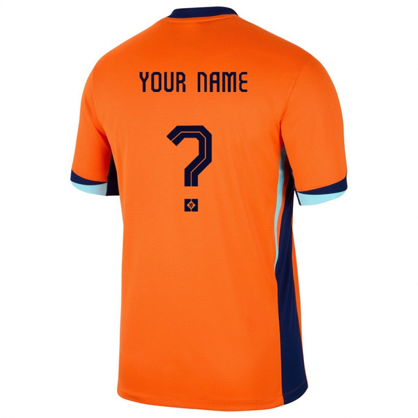 Mann Nederland Navnet Ditt #0 Oransje Hjemmetrøye Drakt Trøye 24-26 Skjorter T-Skjorte
