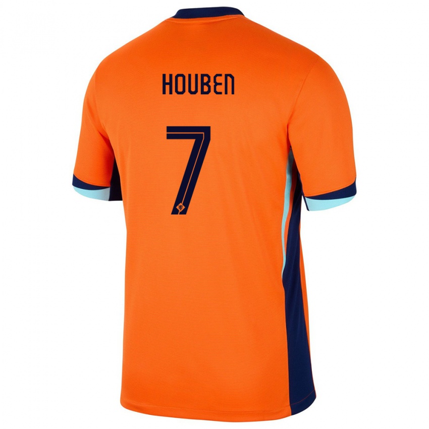 Mann Nederland Iggy Houben #7 Oransje Hjemmetrøye Drakt Trøye 24-26 Skjorter T-Skjorte