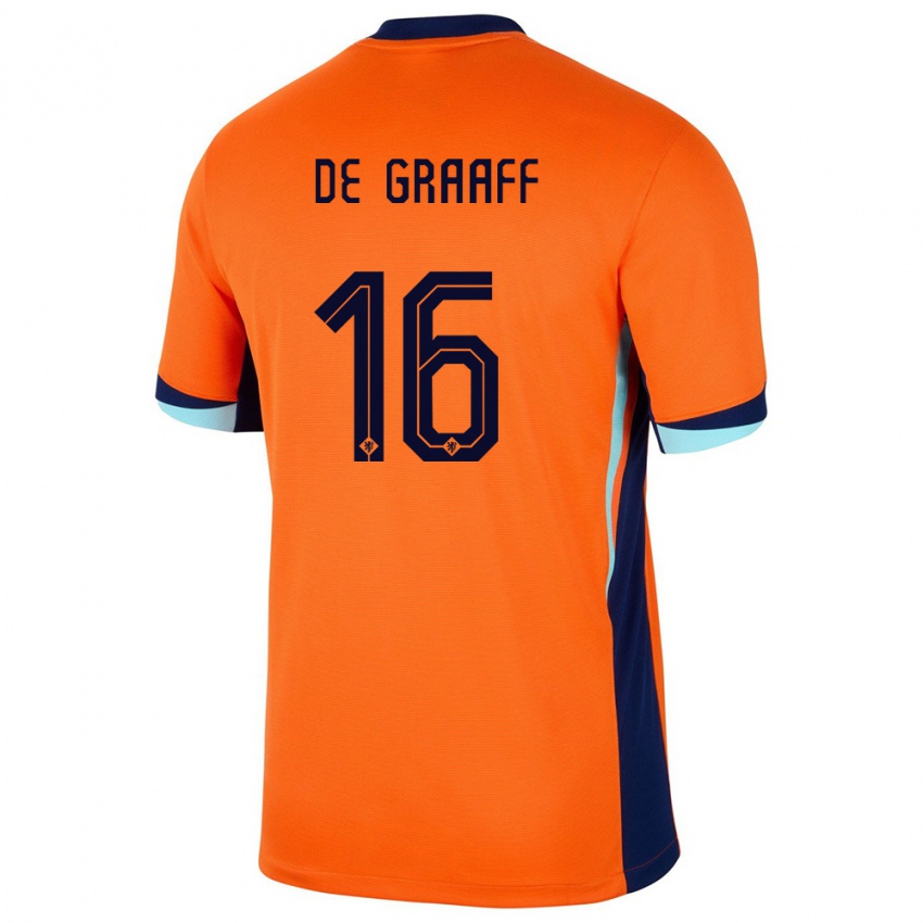 Mann Nederland Tom De Graaff #16 Oransje Hjemmetrøye Drakt Trøye 24-26 Skjorter T-Skjorte