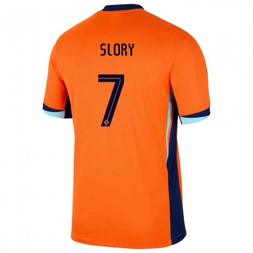 Mann Nederland Jaden Slory #7 Oransje Hjemmetrøye Drakt Trøye 24-26 Skjorter T-Skjorte