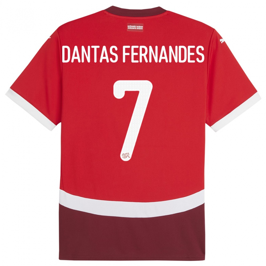 Mann Sveits Ronaldo Dantas Fernandes #7 Rød Hjemmetrøye Drakt Trøye 24-26 Skjorter T-Skjorte