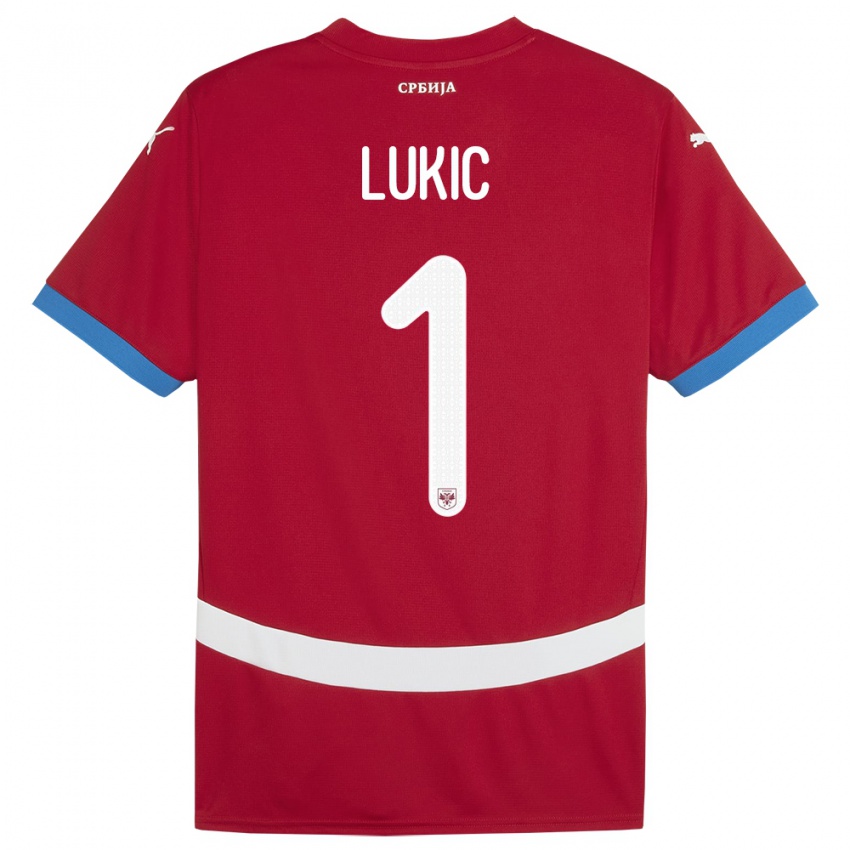 Mann Serbia Ognjen Lukic #1 Rød Hjemmetrøye Drakt Trøye 24-26 Skjorter T-Skjorte