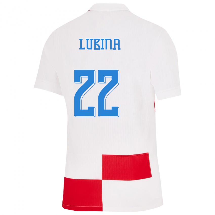 Mann Kroatia Anela Lubina #22 Hvit Rød Hjemmetrøye Drakt Trøye 24-26 Skjorter T-Skjorte