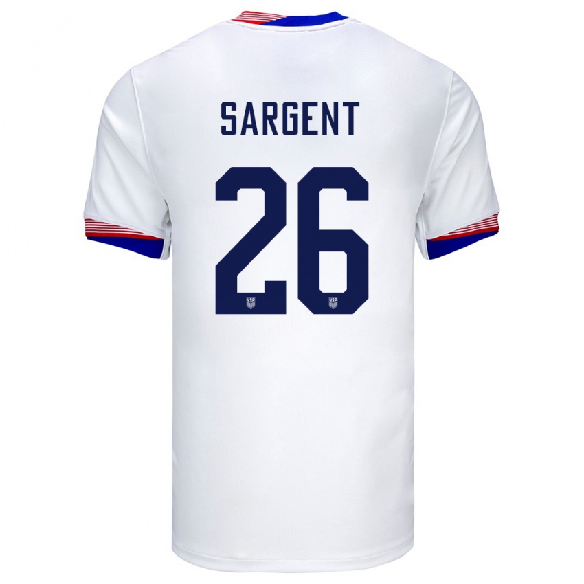 Mann Usa Josh Sargent #26 Hvit Hjemmetrøye Drakt Trøye 24-26 Skjorter T-Skjorte