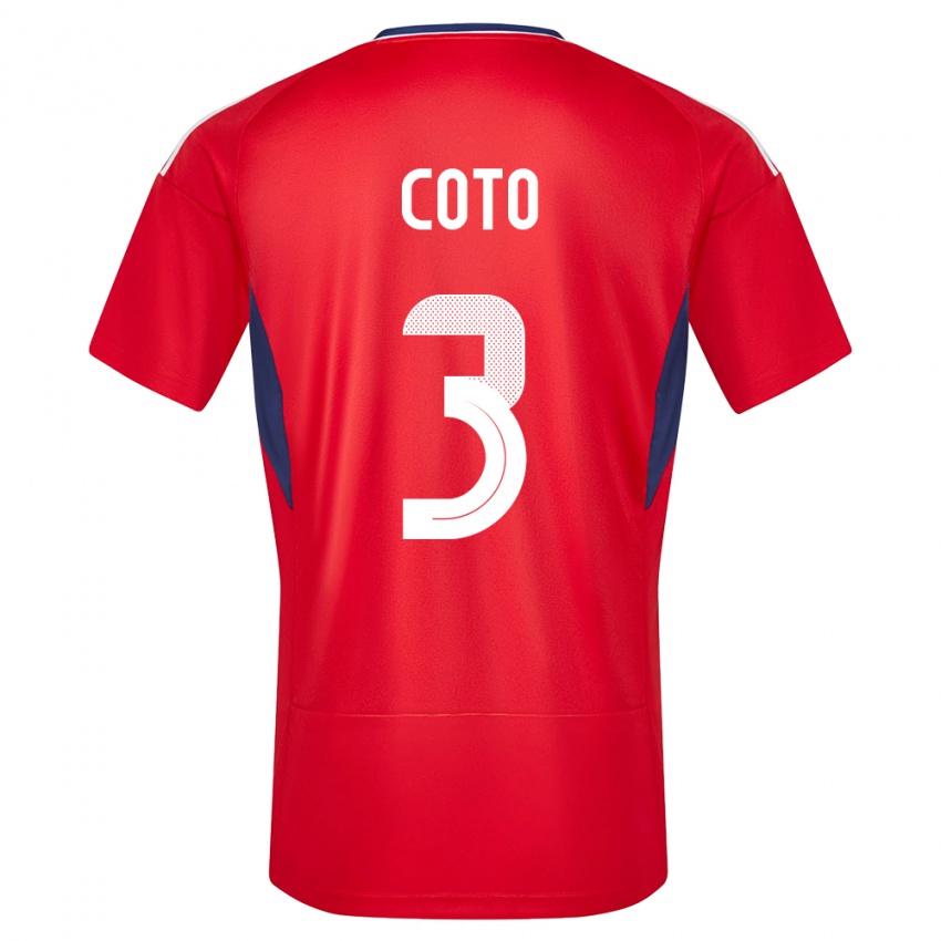 Mann Costa Rica Maria Coto #3 Rød Hjemmetrøye Drakt Trøye 24-26 Skjorter T-Skjorte