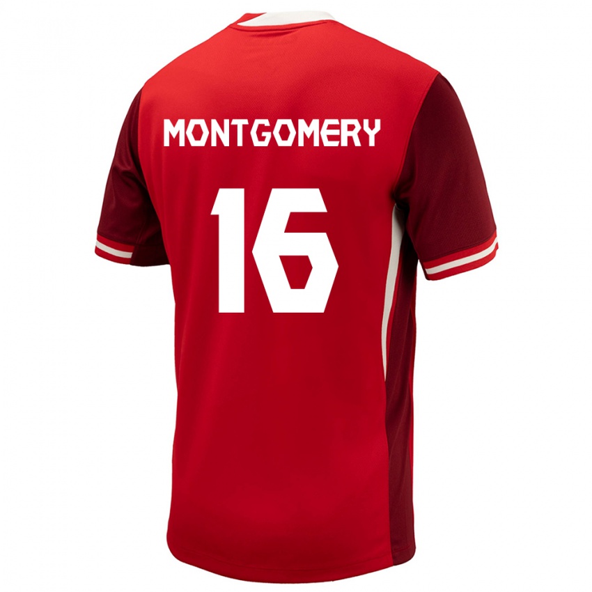 Mann Canada Callum Montgomery #16 Rød Hjemmetrøye Drakt Trøye 24-26 Skjorter T-Skjorte