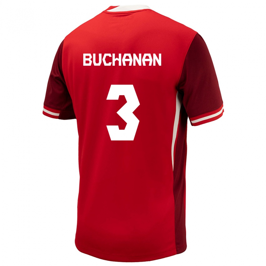 Mann Canada Kadeisha Buchanan #3 Rød Hjemmetrøye Drakt Trøye 24-26 Skjorter T-Skjorte