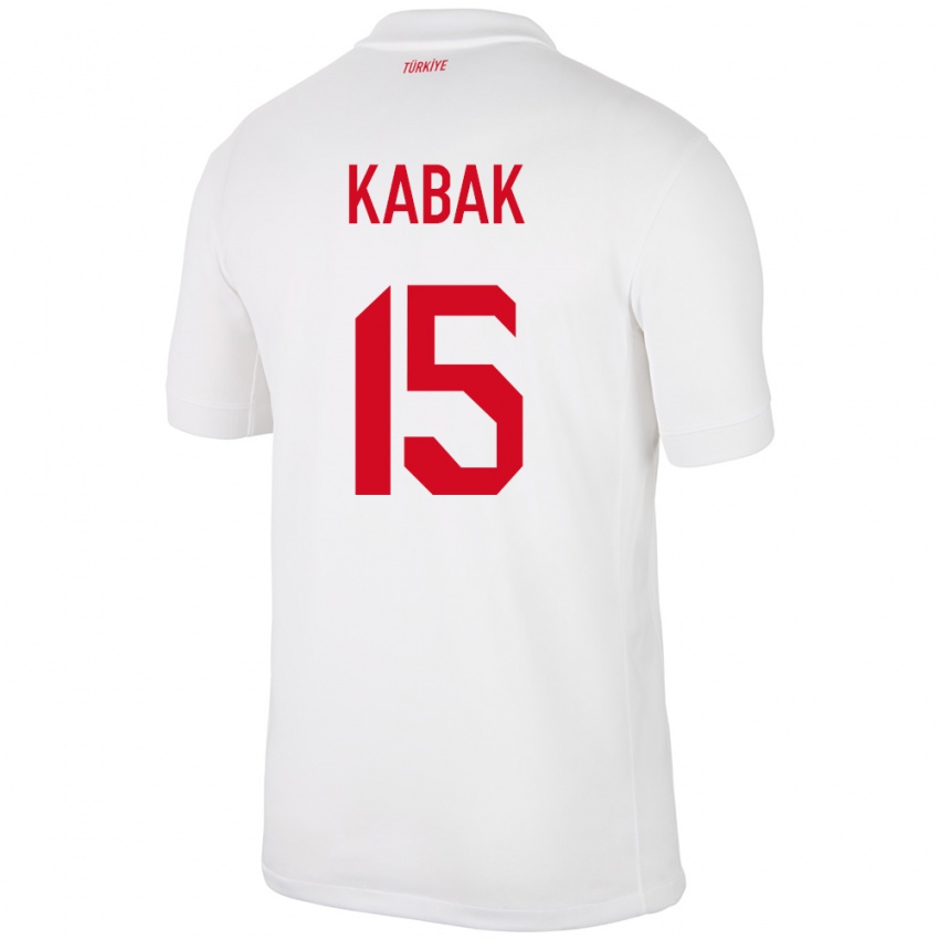 Mann Tyrkia Ozan Kabak #15 Hvit Hjemmetrøye Drakt Trøye 24-26 Skjorter T-Skjorte