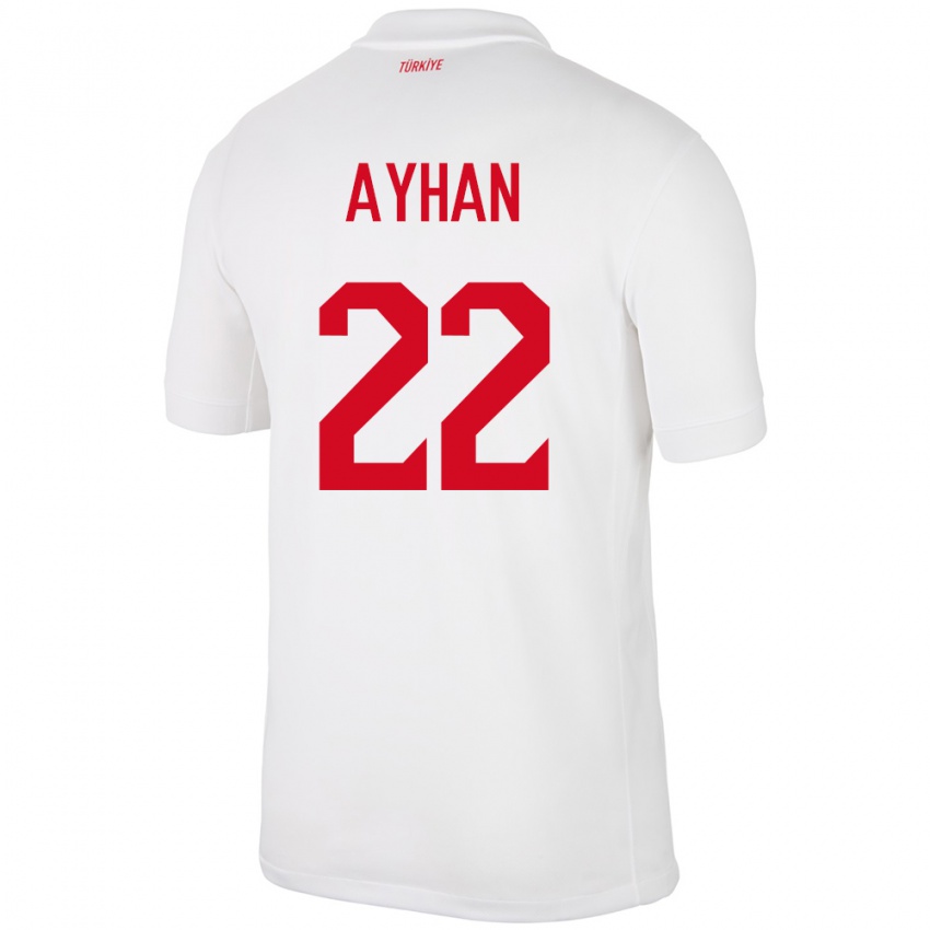 Mann Tyrkia Kaan Ayhan #22 Hvit Hjemmetrøye Drakt Trøye 24-26 Skjorter T-Skjorte