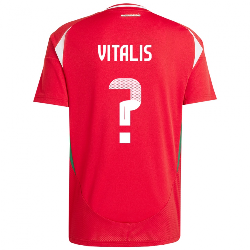 Mann Ungarn Milán Vitális #0 Rød Hjemmetrøye Drakt Trøye 24-26 Skjorter T-Skjorte