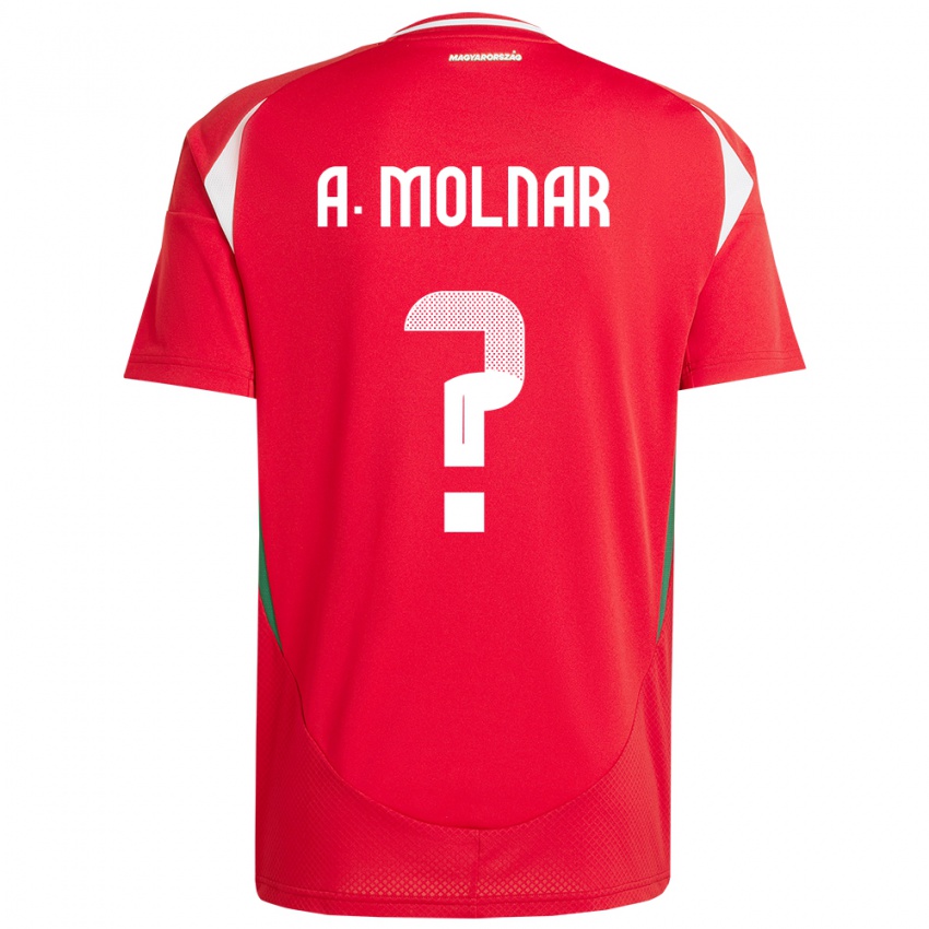 Mann Ungarn Ádin Molnár #0 Rød Hjemmetrøye Drakt Trøye 24-26 Skjorter T-Skjorte