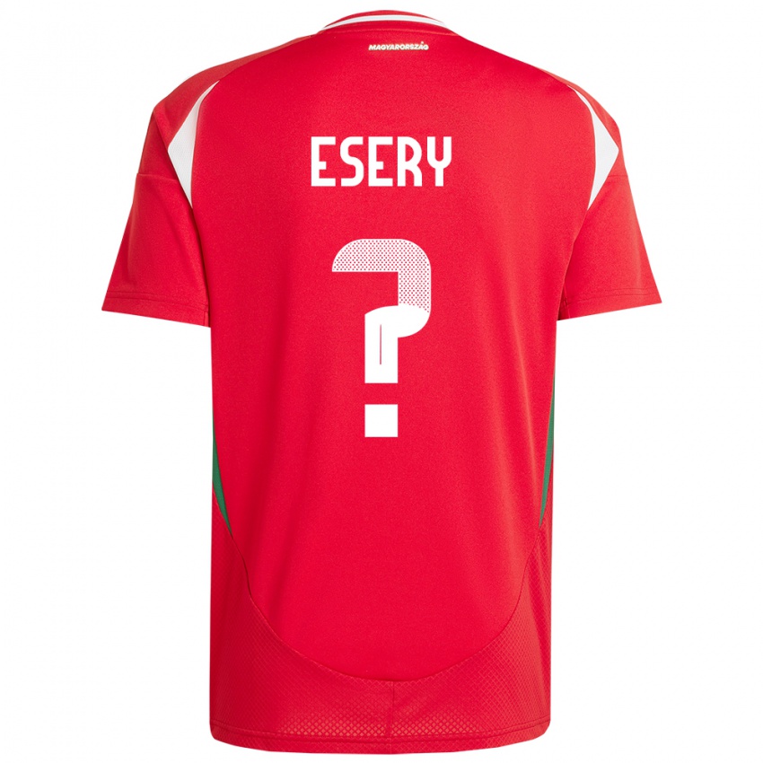 Mann Ungarn Desmond Esery #0 Rød Hjemmetrøye Drakt Trøye 24-26 Skjorter T-Skjorte