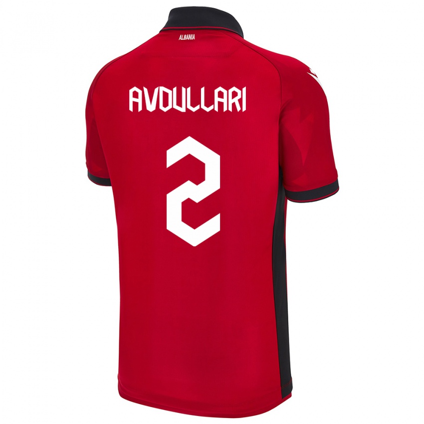 Mann Albania Davide Avdullari #2 Rød Hjemmetrøye Drakt Trøye 24-26 Skjorter T-Skjorte