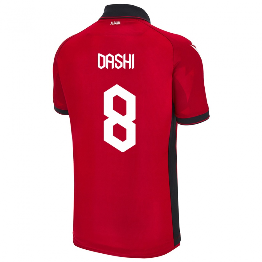 Mann Albania Matteo Dashi #8 Rød Hjemmetrøye Drakt Trøye 24-26 Skjorter T-Skjorte