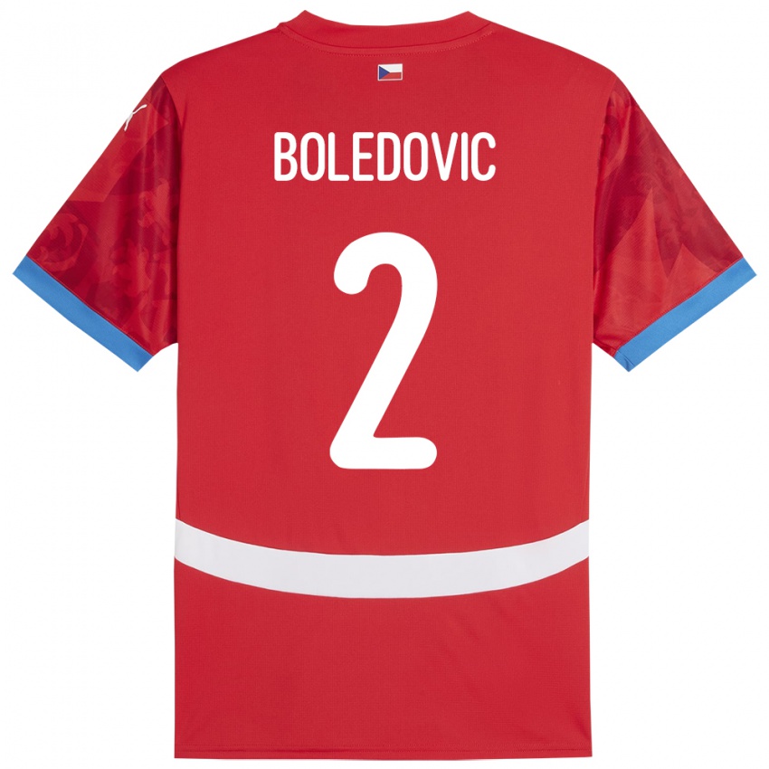 Mann Tsjekkia Tobias Boledovic #2 Rød Hjemmetrøye Drakt Trøye 24-26 Skjorter T-Skjorte
