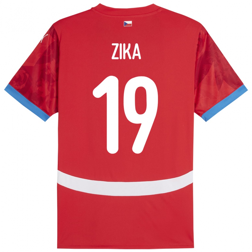 Mann Tsjekkia Petr Zika #19 Rød Hjemmetrøye Drakt Trøye 24-26 Skjorter T-Skjorte