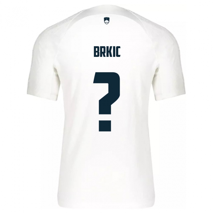 Mann Slovenia Timotej Brkic #0 Hvit Hjemmetrøye Drakt Trøye 24-26 Skjorter T-Skjorte