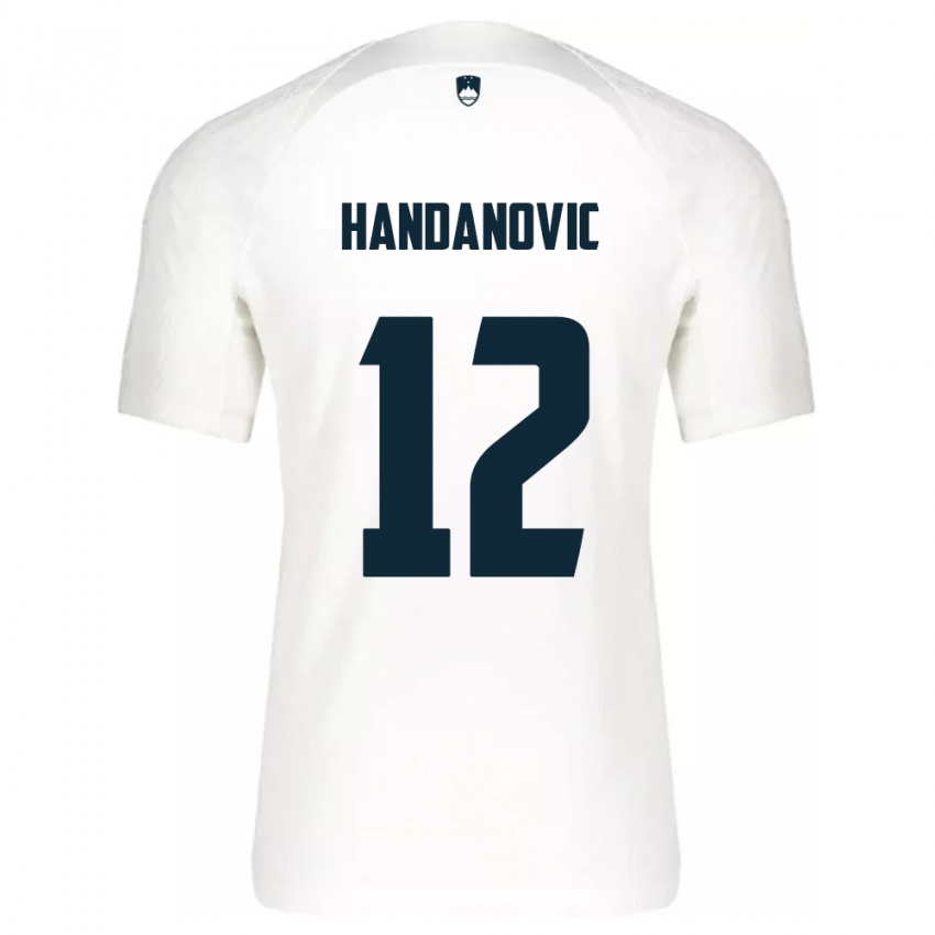 Mann Slovenia Tanej Handanovic #12 Hvit Hjemmetrøye Drakt Trøye 24-26 Skjorter T-Skjorte