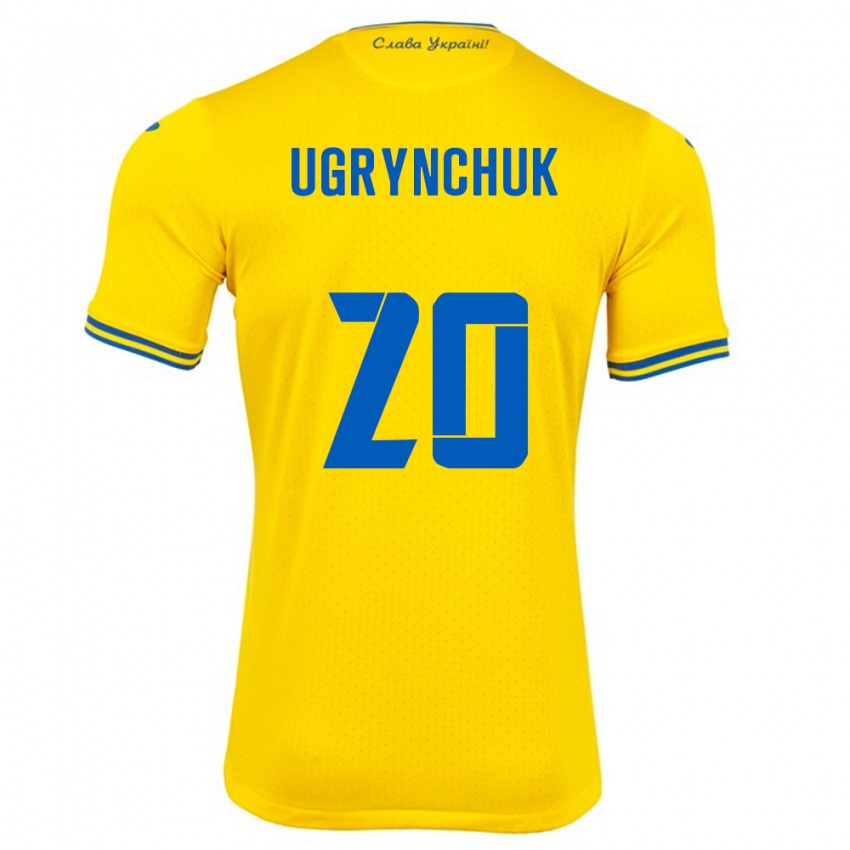 Mann Ukraina Artem Ugrynchuk #20 Gul Hjemmetrøye Drakt Trøye 24-26 Skjorter T-Skjorte