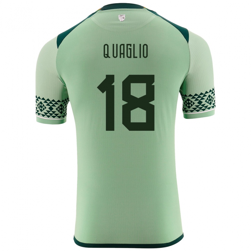 Mann Bolivia Fabricio Quaglio #18 Lysegrønn Hjemmetrøye Drakt Trøye 24-26 Skjorter T-Skjorte