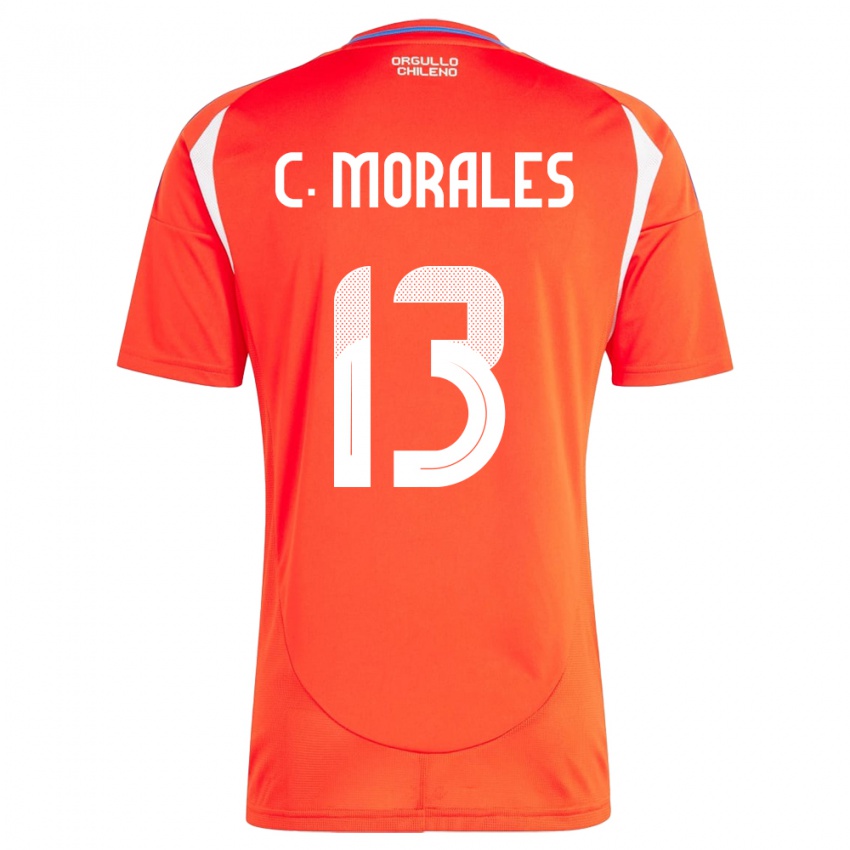 Mann Chile Cristián Morales #13 Rød Hjemmetrøye Drakt Trøye 24-26 Skjorter T-Skjorte