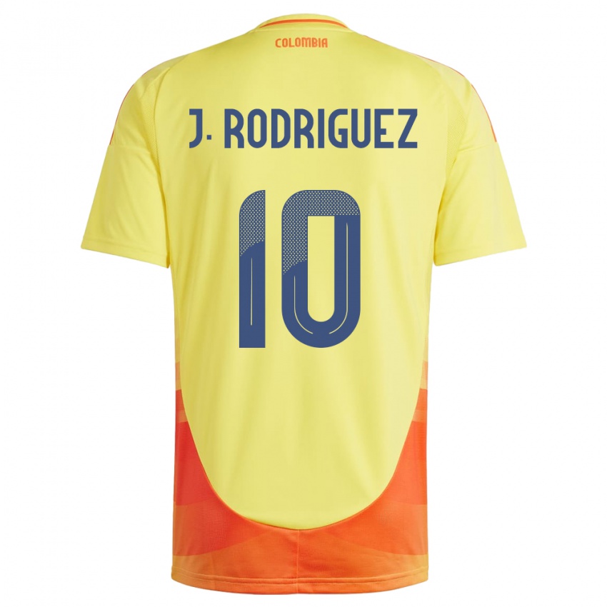 Mann Colombia James Rodríguez #10 Gul Hjemmetrøye Drakt Trøye 24-26 Skjorter T-Skjorte