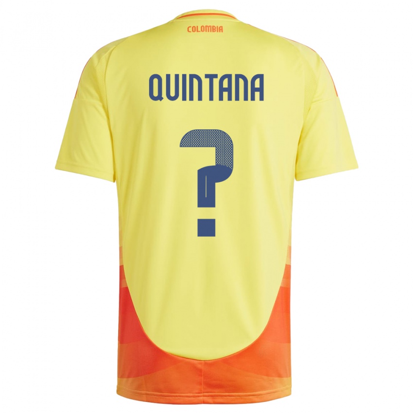 Mann Colombia Juan Quintana #0 Gul Hjemmetrøye Drakt Trøye 24-26 Skjorter T-Skjorte