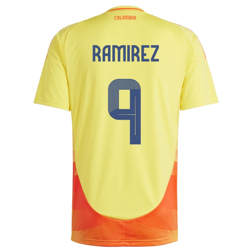 Mann Colombia Mayra Ramírez #9 Gul Hjemmetrøye Drakt Trøye 24-26 Skjorter T-Skjorte