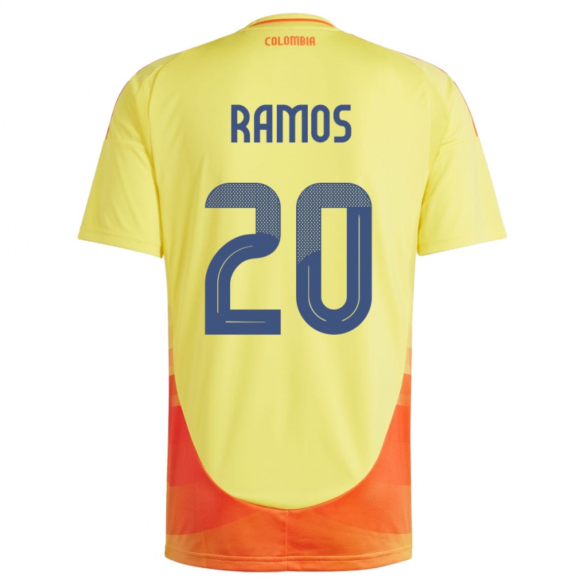 Mann Colombia Mónica Ramos #20 Gul Hjemmetrøye Drakt Trøye 24-26 Skjorter T-Skjorte