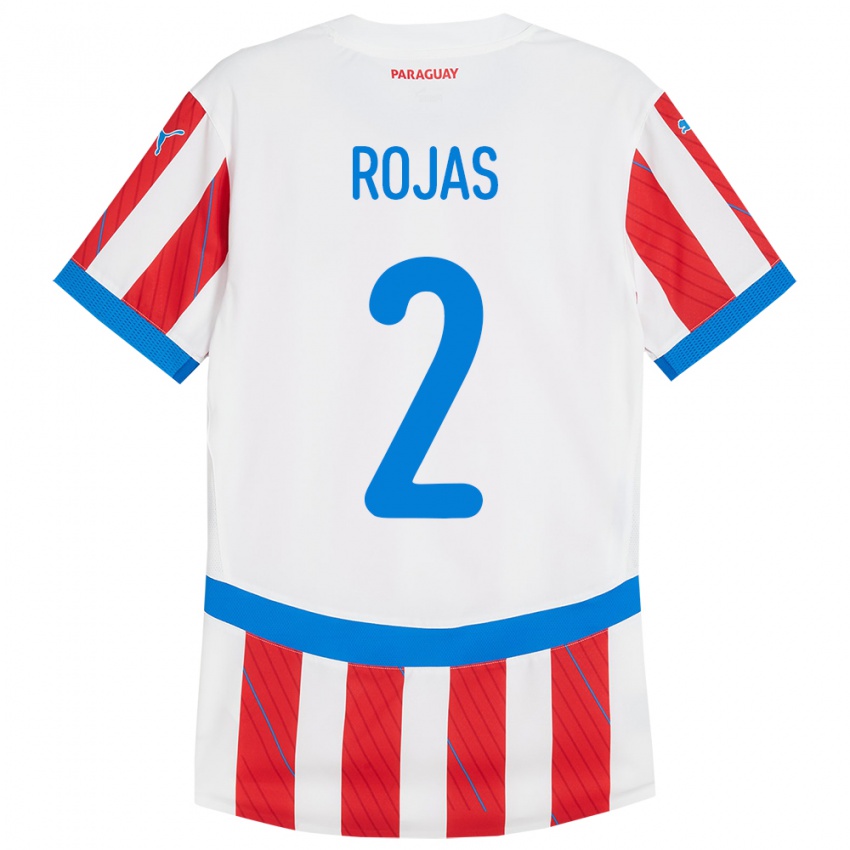 Mann Paraguay Robert Rojas #2 Hvit Rød Hjemmetrøye Drakt Trøye 24-26 Skjorter T-Skjorte