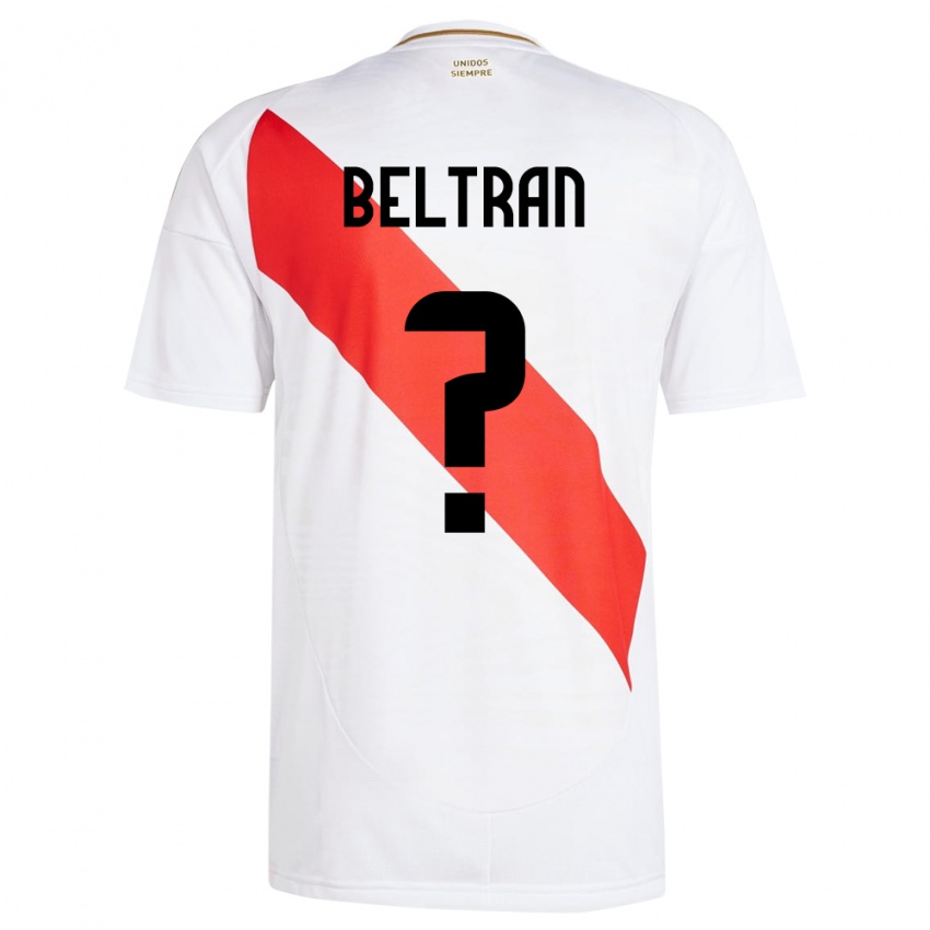 Mann Peru Adrián Beltrán #0 Hvit Hjemmetrøye Drakt Trøye 24-26 Skjorter T-Skjorte