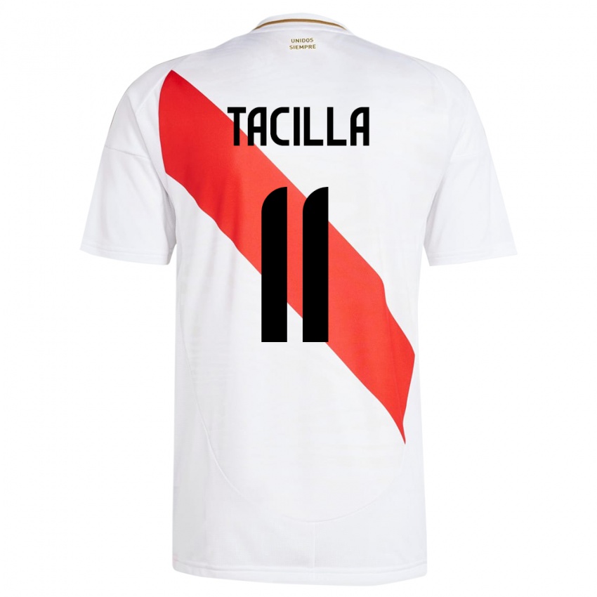 Mann Peru Yomira Tacilla #11 Hvit Hjemmetrøye Drakt Trøye 24-26 Skjorter T-Skjorte