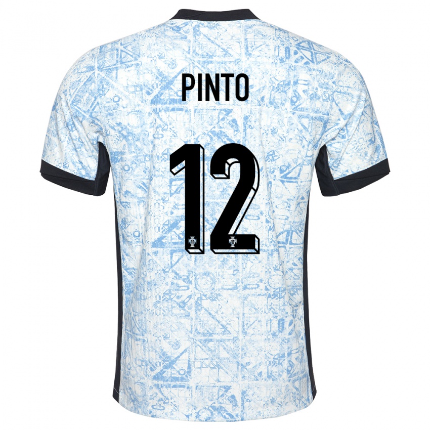 Mann Portugal Diogo Pinto #12 Kremblå Bortetrøye Drakt Trøye 24-26 Skjorter T-Skjorte