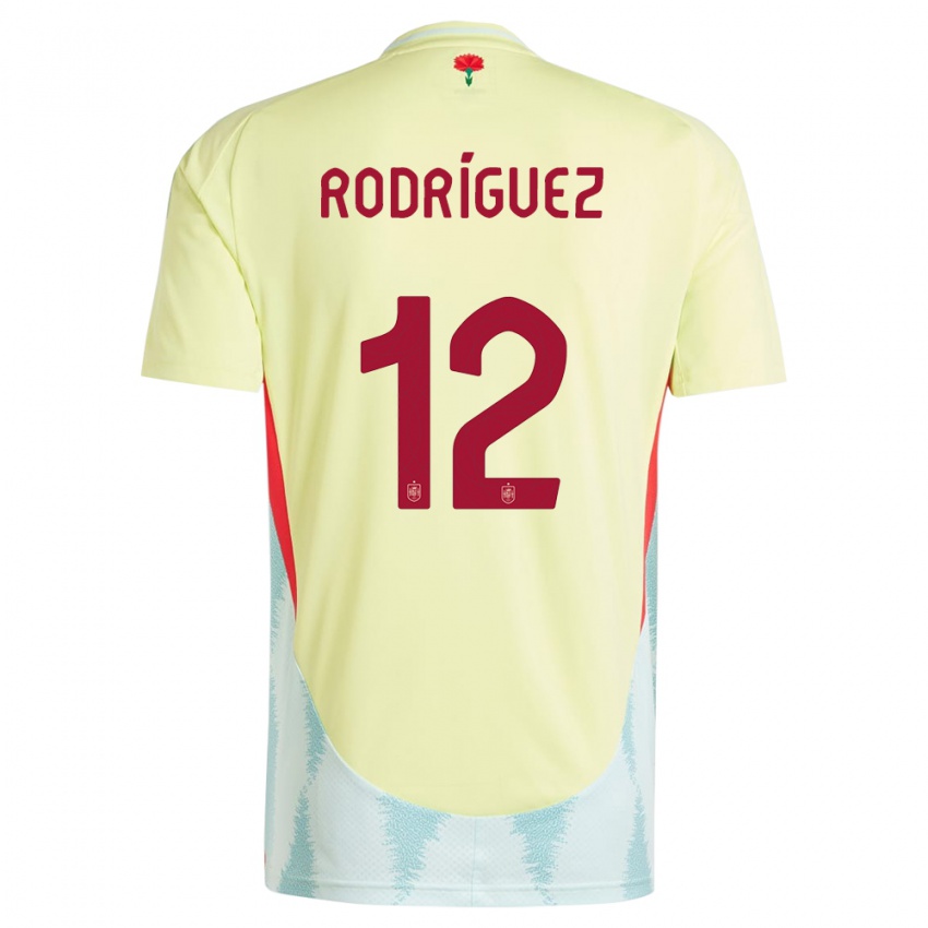 Mann Spania Lucia Rodriguez #12 Gul Bortetrøye Drakt Trøye 24-26 Skjorter T-Skjorte