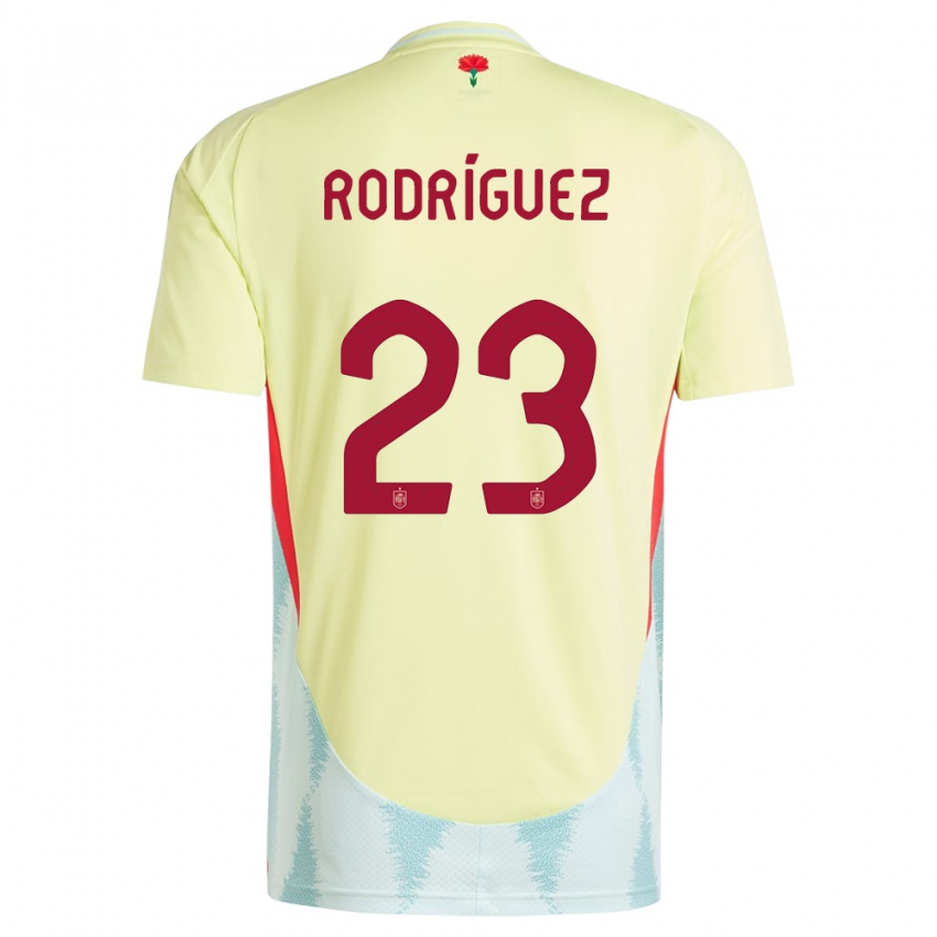 Mann Spania Misa Rodriguez #23 Gul Bortetrøye Drakt Trøye 24-26 Skjorter T-Skjorte