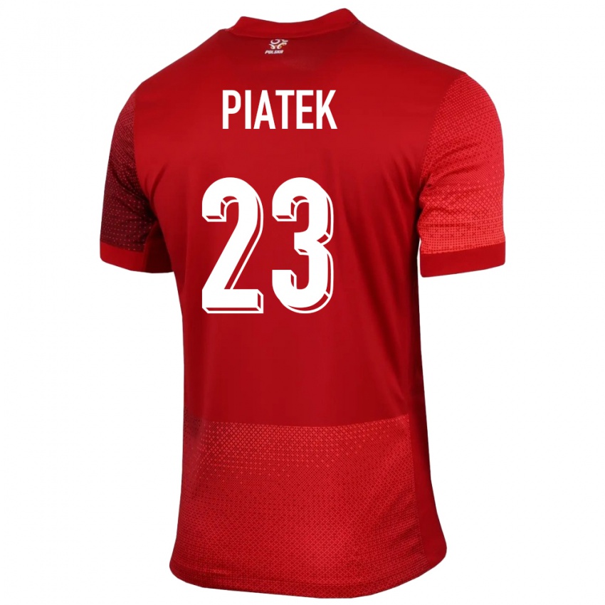 Mann Polen Krzysztof Piatek #23 Rød Bortetrøye Drakt Trøye 24-26 Skjorter T-Skjorte