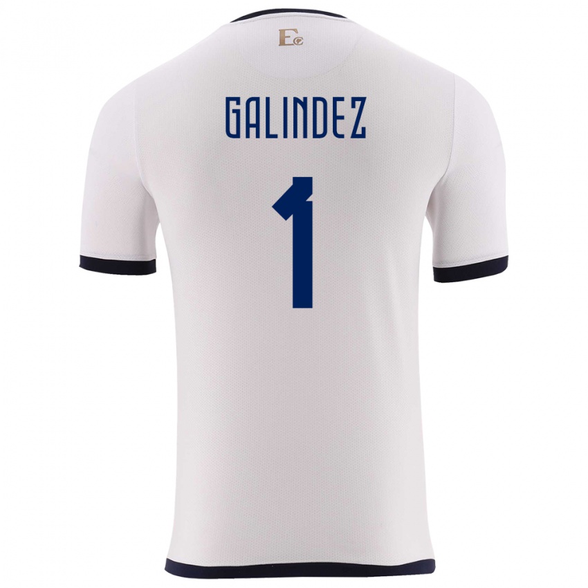 Mann Ecuador Hernan Galindez #1 Hvit Bortetrøye Drakt Trøye 24-26 Skjorter T-Skjorte