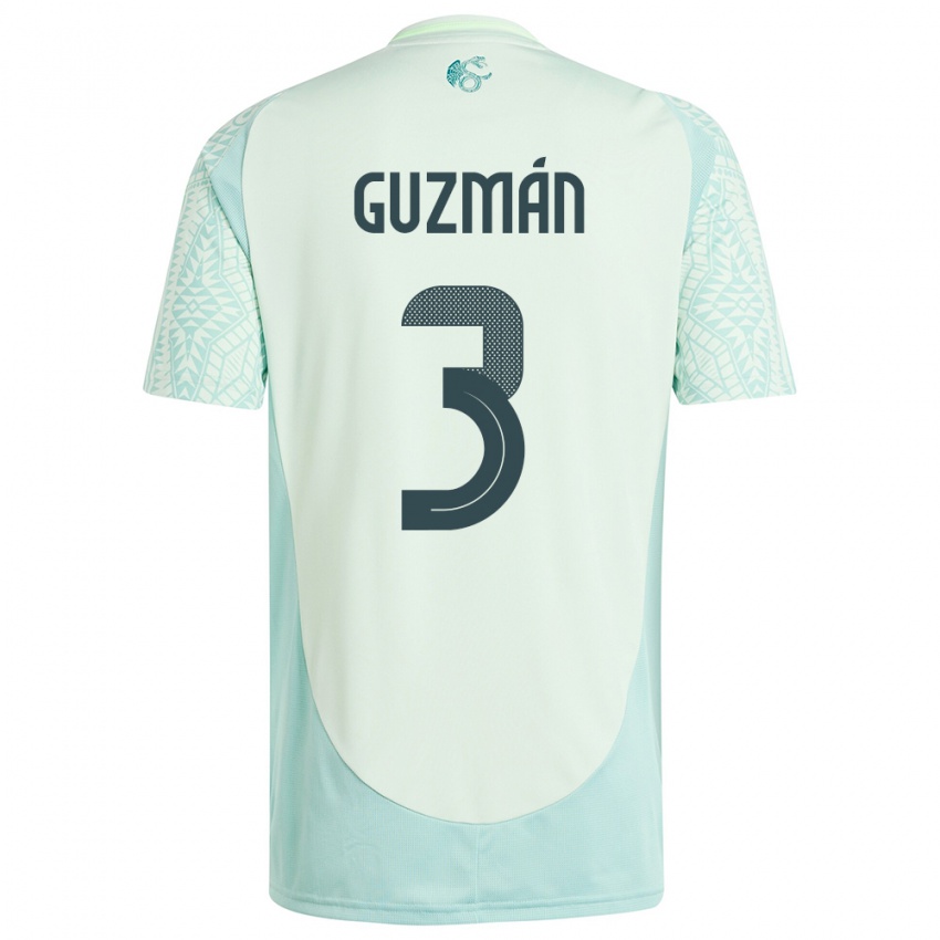 Mann Mexico Victor Guzman #3 Lin Grønn Bortetrøye Drakt Trøye 24-26 Skjorter T-Skjorte