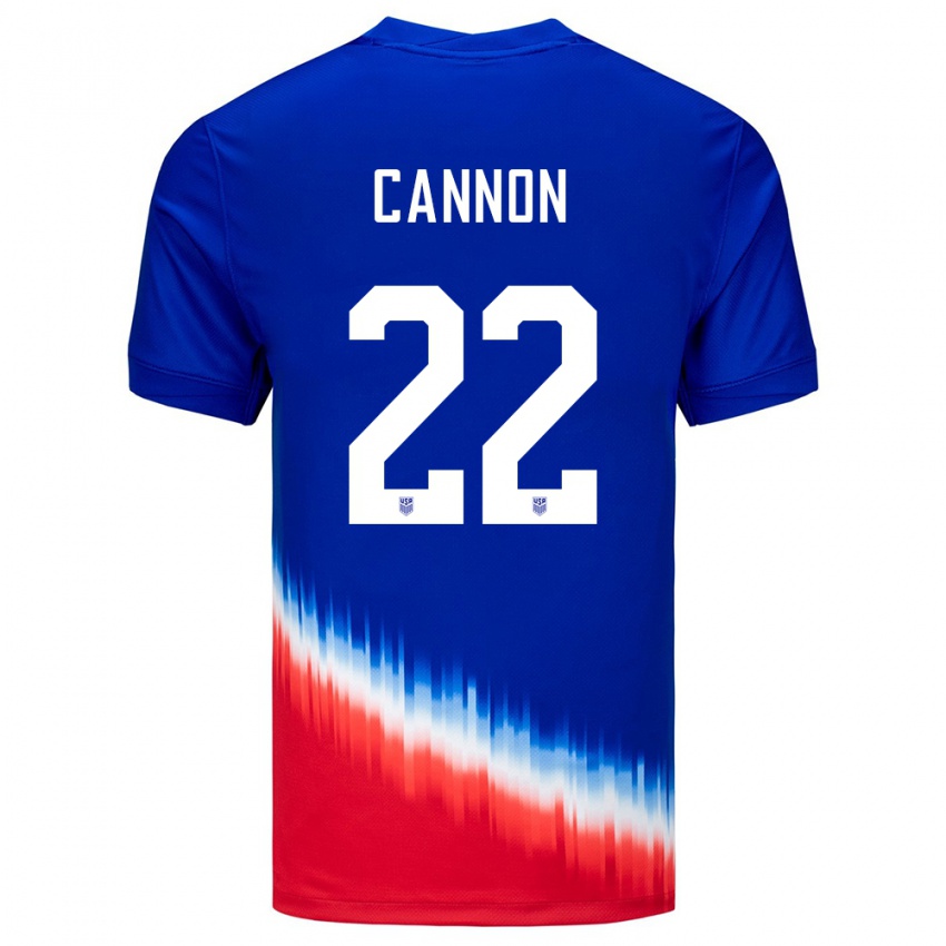 Mann Usa Reggie Cannon #22 Blå Bortetrøye Drakt Trøye 24-26 Skjorter T-Skjorte