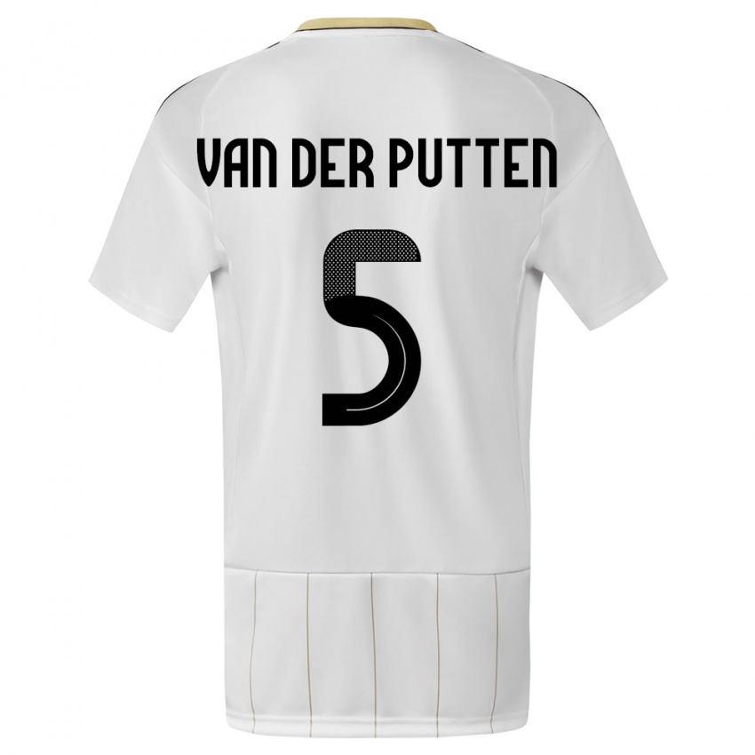 Mann Costa Rica Santiago Van Der Putten #5 Hvit Bortetrøye Drakt Trøye 24-26 Skjorter T-Skjorte